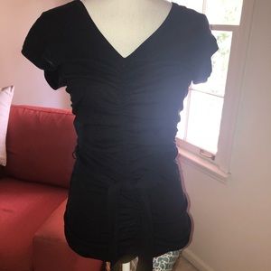 Aphorism Black ruched top with belt
